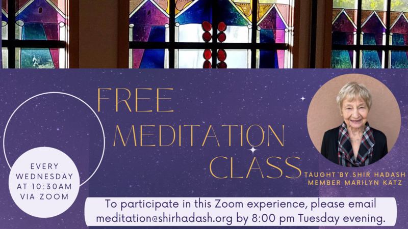 Banner Image for VIA ZOOM: Free Meditation Class Taught by Marilyn Katz